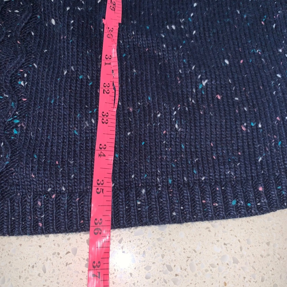Talbots Petite XLp Navy Blue Confetti Cable Knit Sweater‎ Dress BD3027 06/21 - Picture 7 of 8